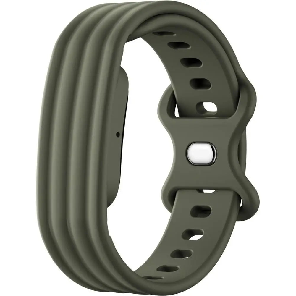 Silicone Watch Band for Google Fitbit Air – Butterfly Buckle Smartwatch Band SWANS Light Khaki
