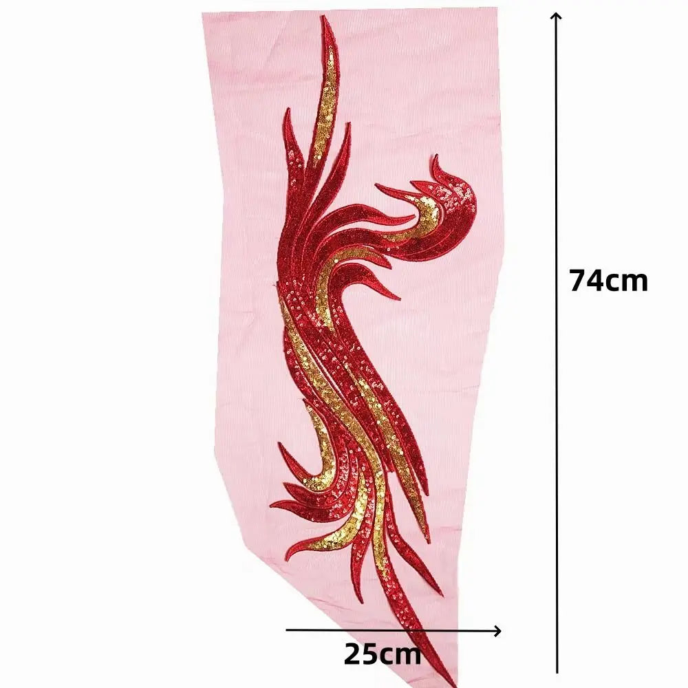 Large Baroque Sequin Embroidery Patch 25x74cm DIY Sew-On Embroidery Patch SWANS