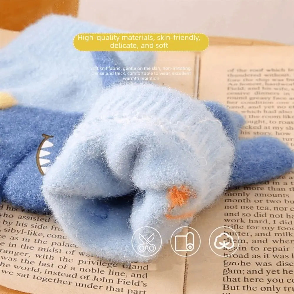 Thickened Winter Toddler Gloves – Warm Five-Finger Kids Gloves Kids Winter Gloves SWANS