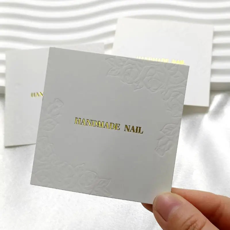Rose Embossed Press-On Nail Display Cards 75mm – 20 Pack Nail Display Cards SWANS
