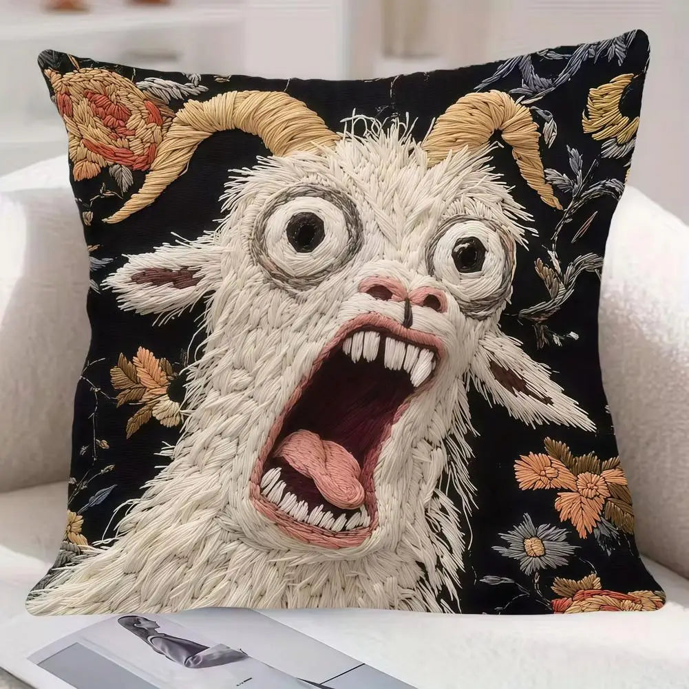 Screaming Goat Cushion Cover 18x18 Soft Plush Pillow 2-Pack Decorative Pillow Cover SWANS