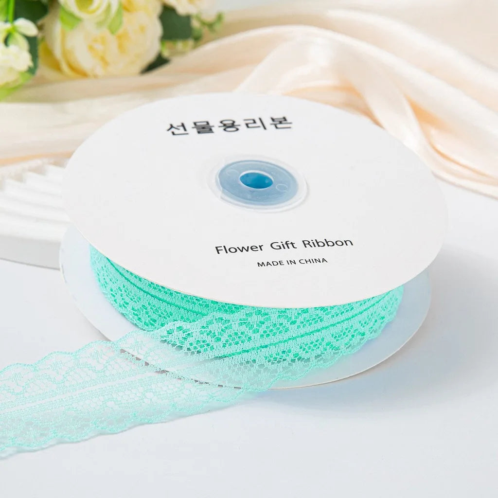 Nylon Lace Ribbon 50 Yards – DIY Wedding & Craft Decoration Decorative Lace Ribbon SWANS Light Cyan