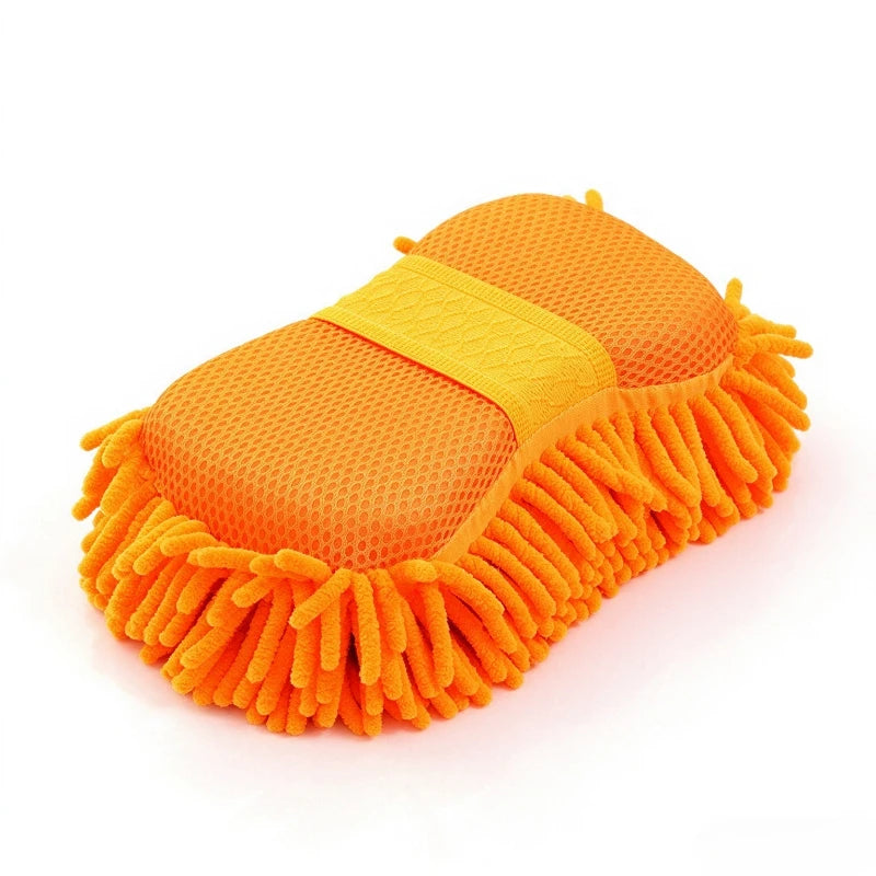 SWANS Microfiber Car Wash Sponge, Detailing Brush & Glove Set Car Wash Kit SWANS Orange-1pc