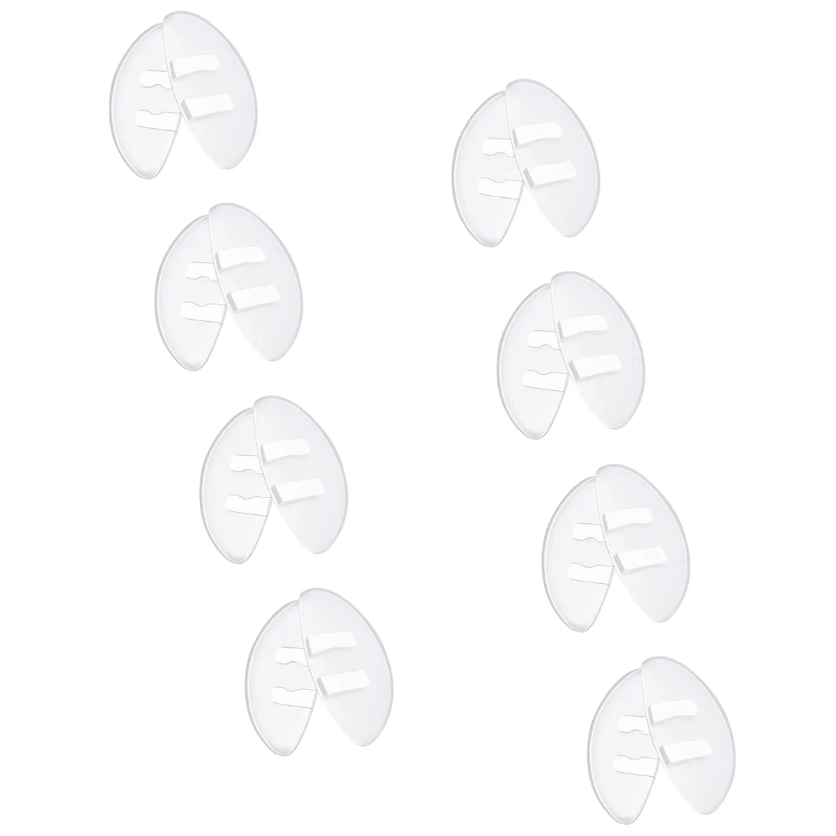 Silicone Push-In Nose Pads 15mm×6mm – Clear Anti-Slip Eyeglass Eyewear Accessories SWANS 8 Pairs