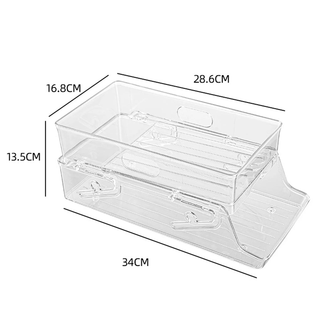 Stackable 2-Tier Rolling Can Dispenser & Fridge Organizer Can Dispenser Organizer SWANS 34x16.8x13.5cm