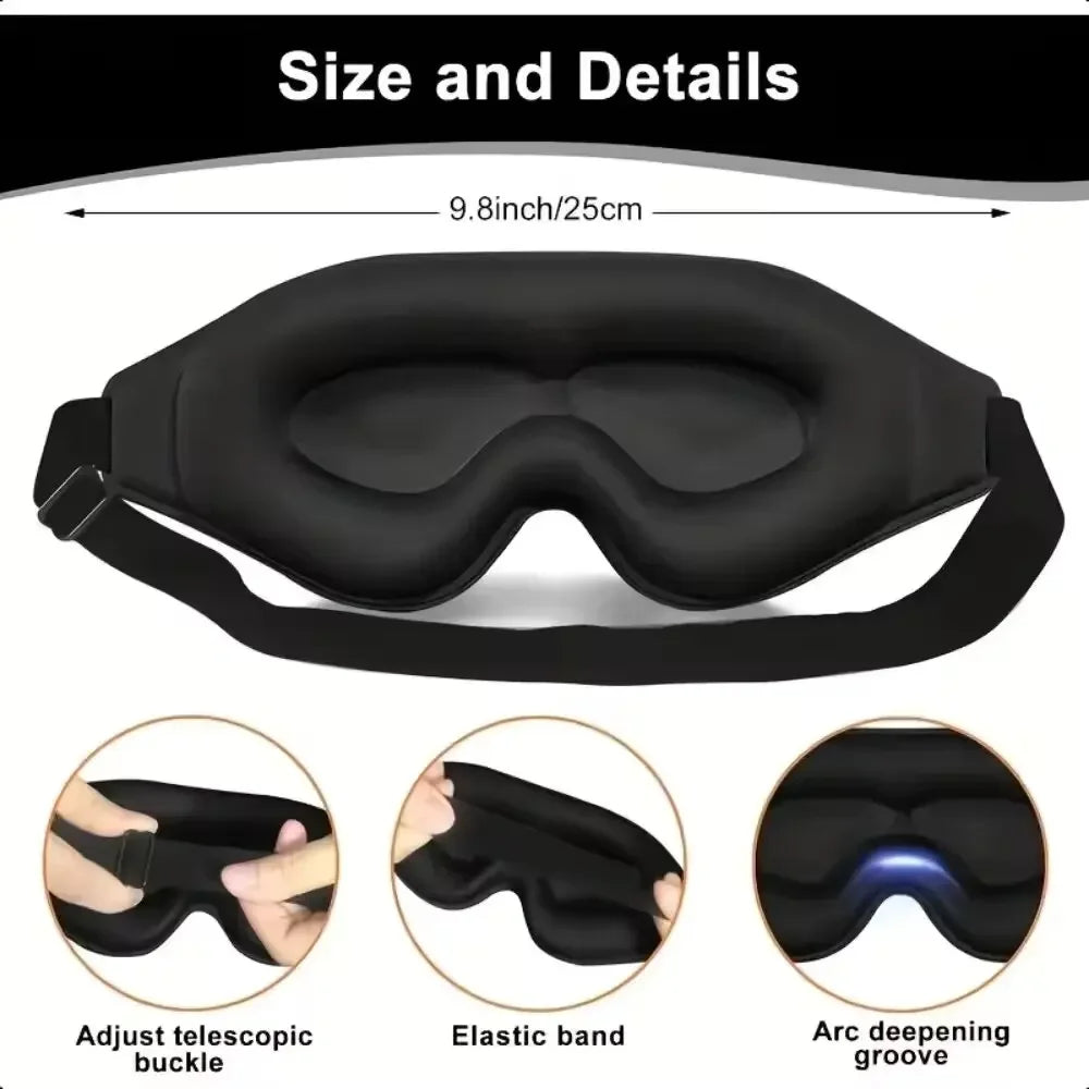3D Memory Foam Blackout Sleep Eye Mask – Adjustable & Breathable Sleep Eye Mask SWANS