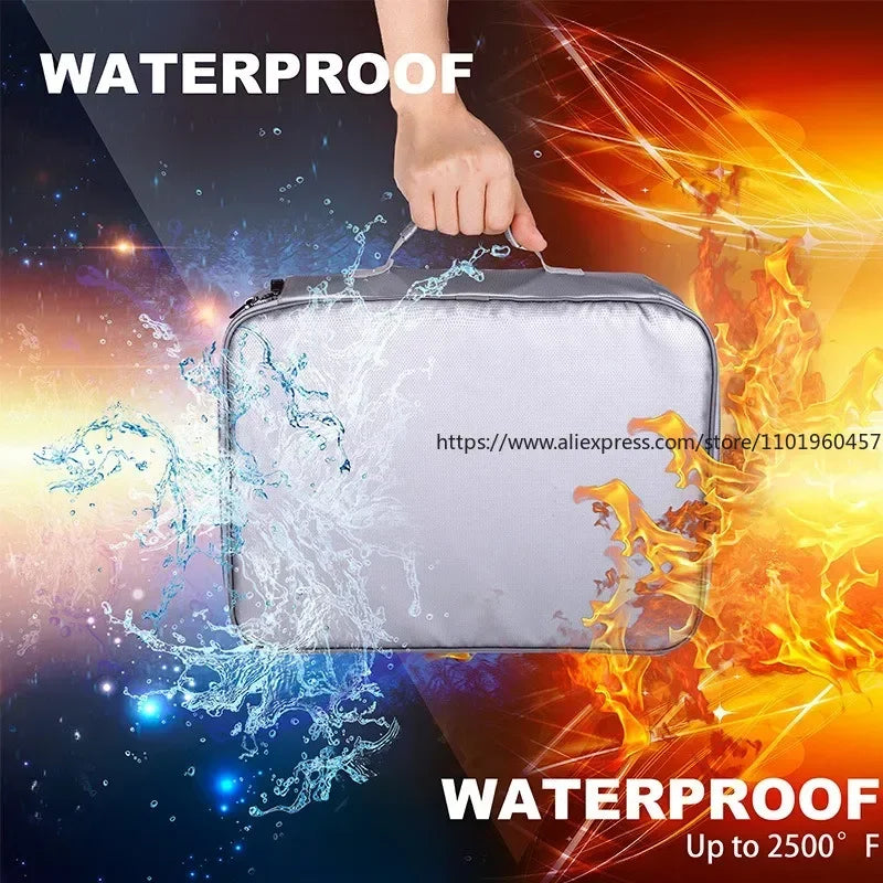 Fireproof Waterproof Document Bag – Multi-Layer File Organizer Document Storage Bag SWANS