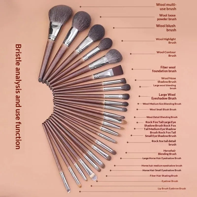 26-Piece Professional Makeup Brush Set – Natural Hair Kit Makeup Brush Set SWANS