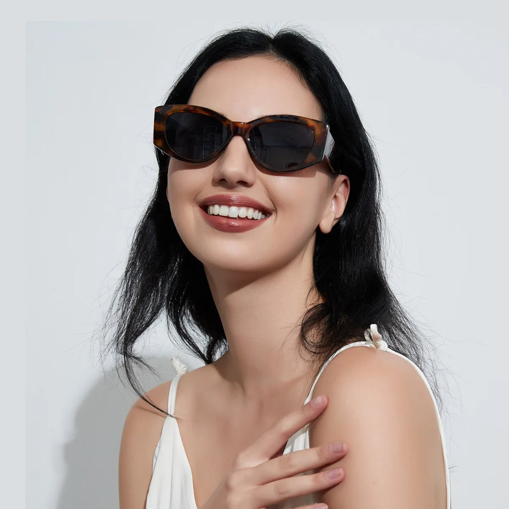 TOYEARN Leopard Cat Eye Sunglasses UV400 Vintage Punk Women Cat Eye Sunglasses SWANS