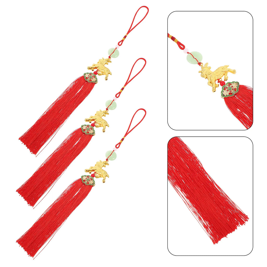 5-Pack Chinese Zodiac Goat Tassel Pendants – Lunar New Year Charm Festive Tassel Ornament SWANS