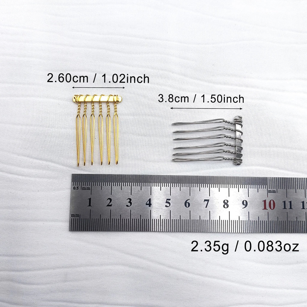 10-Pack 6-Teeth Metal Hair Comb Clips – DIY Jewelry Making Metal Hair Combs SWANS