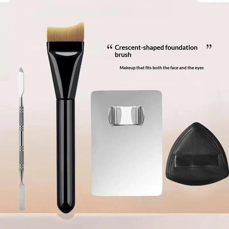 Makeup Foundation Brush, Mixing Palette & Spatula Set Makeup Brush Set SWANS 8
