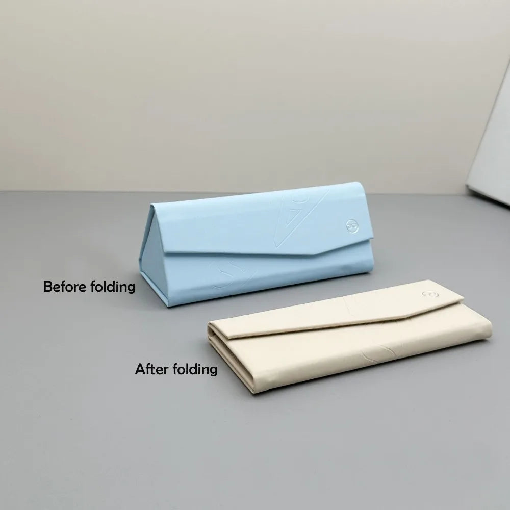 Retro Foldable Leather Glasses Case – Triangle Sunglasses Box Eyewear Glasses Case SWANS