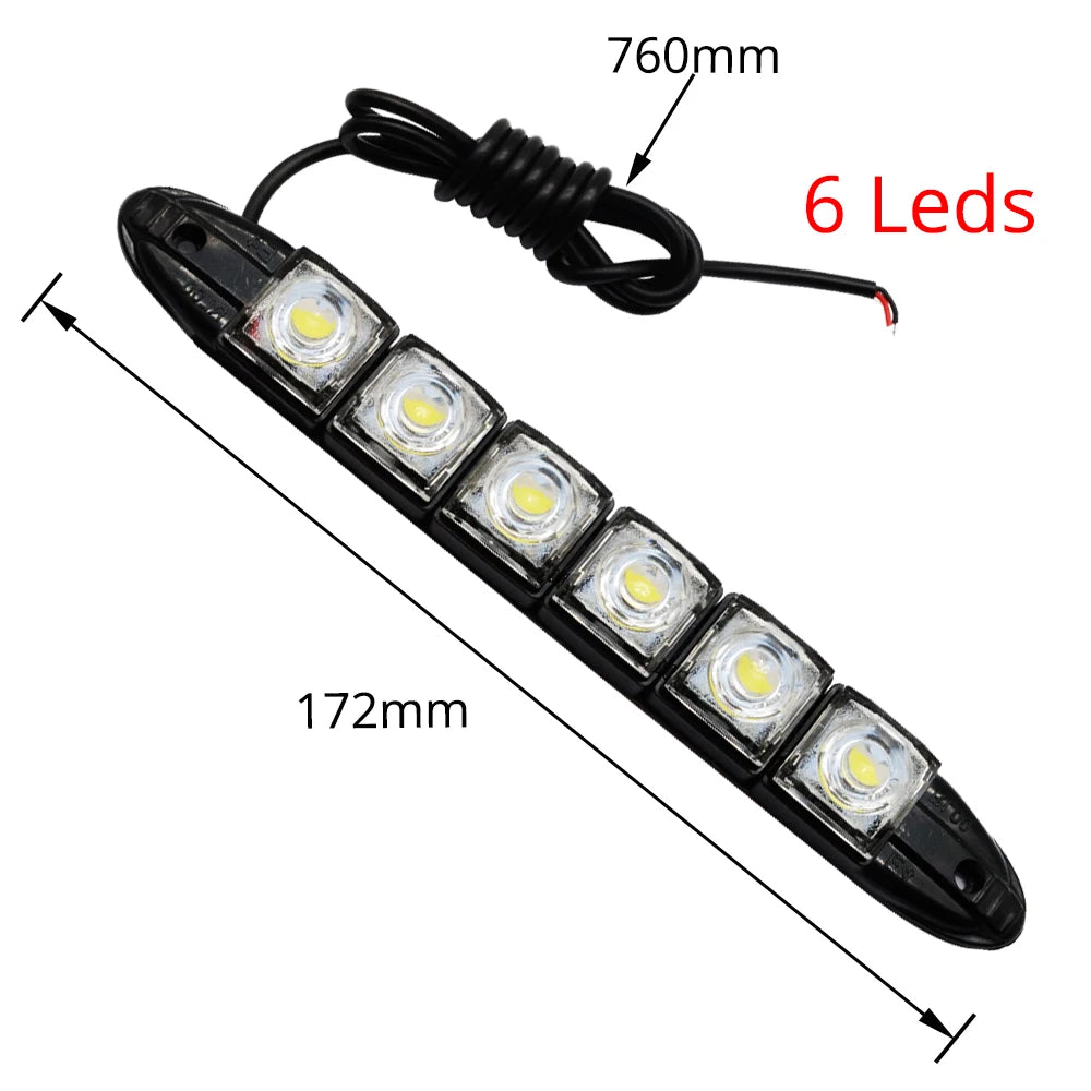 HVIERO Flexible LED DRL Strip 12V IP67 – Daytime Running Light LED DRL Strip Light SWANS 1pcs 6 led