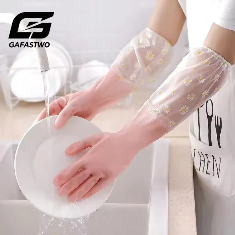 Waterproof Latex Rubber Gloves – Dishwashing & Kitchen Cleaning Household Cleaning Gloves SWANS