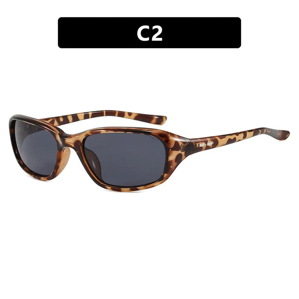 Y2K Retro UV400 Irregular Sunglasses – Women's Full Frame Fashion Sunglasses SWANS Leopard Grey