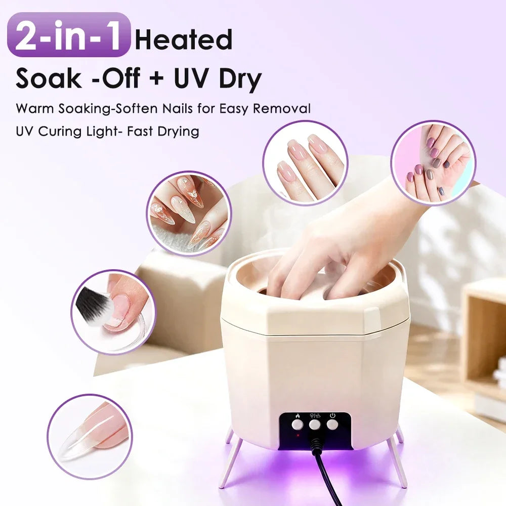 2-in-1 Heated Nail Polish Remover Bowl & UV LED Nail Dryer Nail Remover & Dryer SWANS