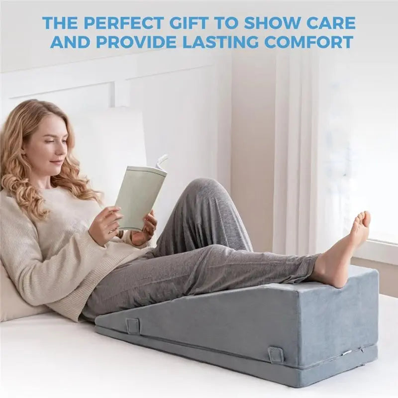 Leg Elevation Pillow – Adjustable 2-Level Foam Wedge Support Leg Wedge Pillow SWANS