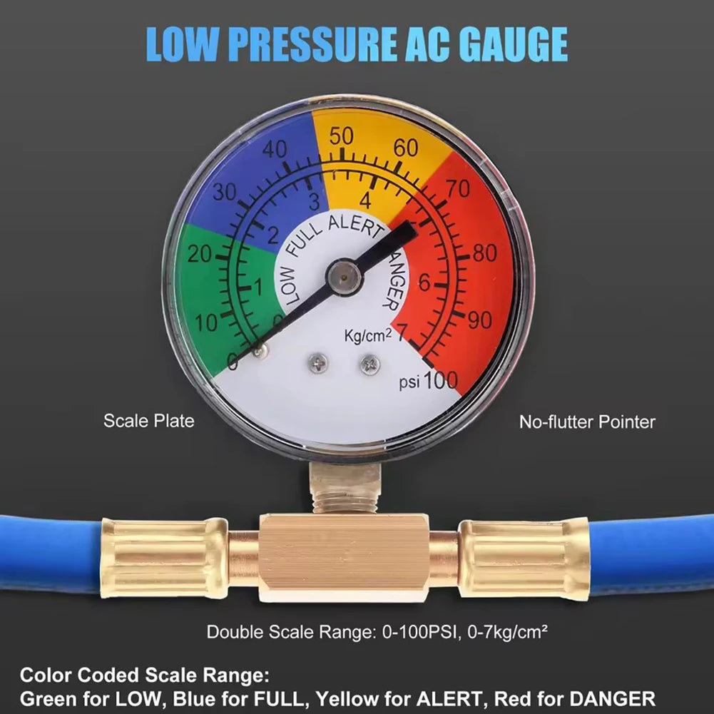 R134A AC Recharge Hose Kit with Pressure Gauge | Car A/C Tool AC Recharge Tool SWANS