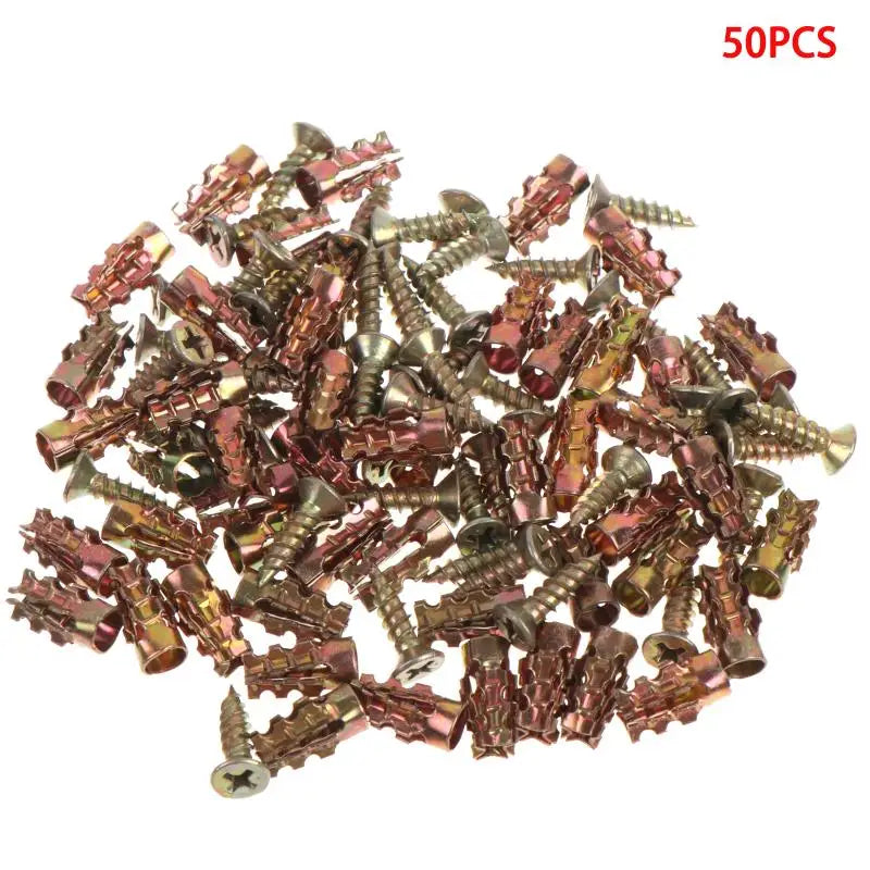 Metal Wall Anchors & Self-Tapping Screws Set 30/50/100 Pack Wall Anchor Screw Set SWANS A2 50Pcs