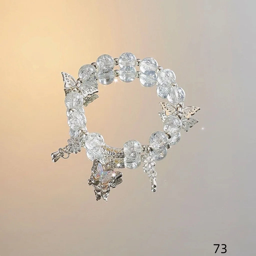 Star Crystal Glass Beaded Bracelet – Y2K Best Friend Jewelry Beaded Charm Bracelet SWANS Style 6