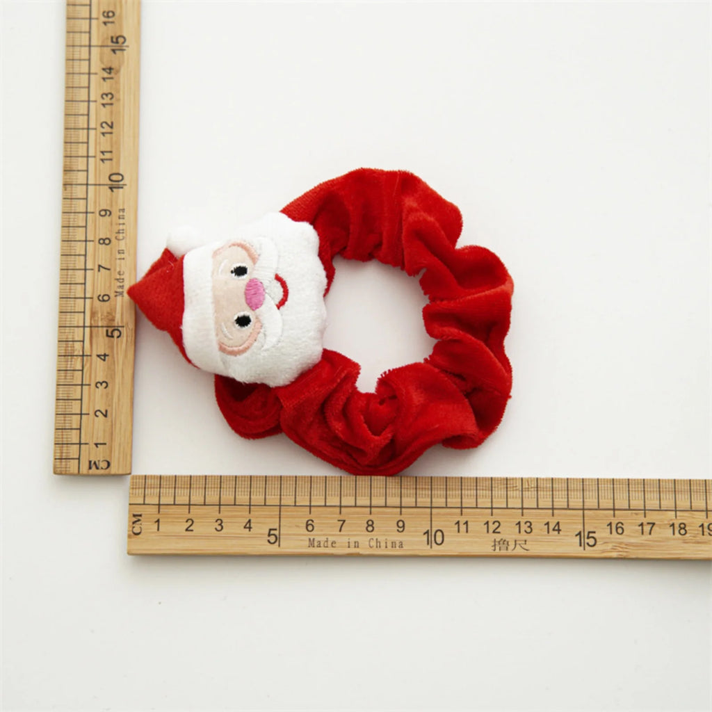 Christmas Velvet Scrunchie – Santa, Reindeer & Gift Design Velvet Hair Scrunchie SWANS