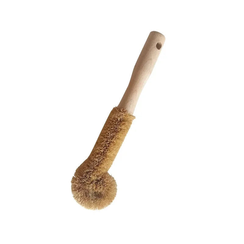 SWANS Coconut Palm Silk Brush – Wooden Handle Cup & Pot Scrubber Kitchen Cleaning Brush SWANS A