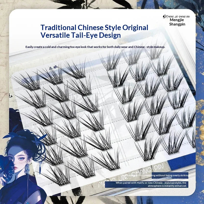 Pre-Glued Manga Fox Eye False Eyelashes – Self-Adhesive Winged False Eyelashes SWANS