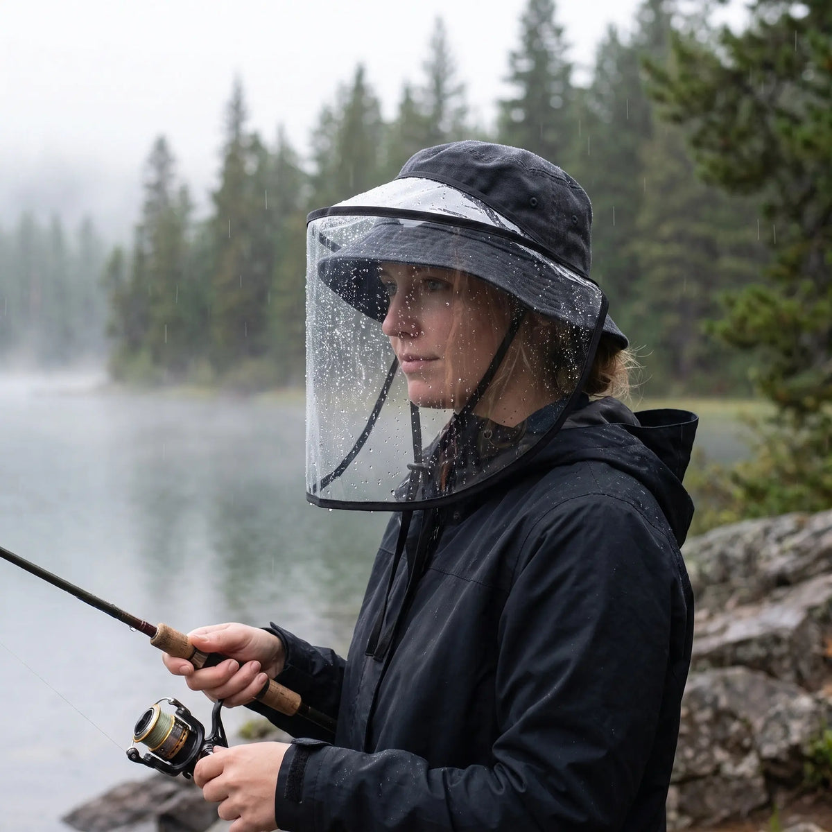 Clear Waterproof Hat Rain Cover – Detachable PVC Visor Shield Hat Rain Cover SWANS