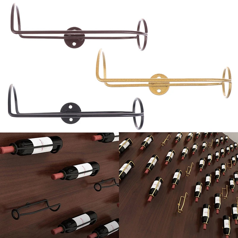 Wall-Mounted Iron Wine Holder – Bottle Display Shelf Stand Wall Wine Rack SWANS