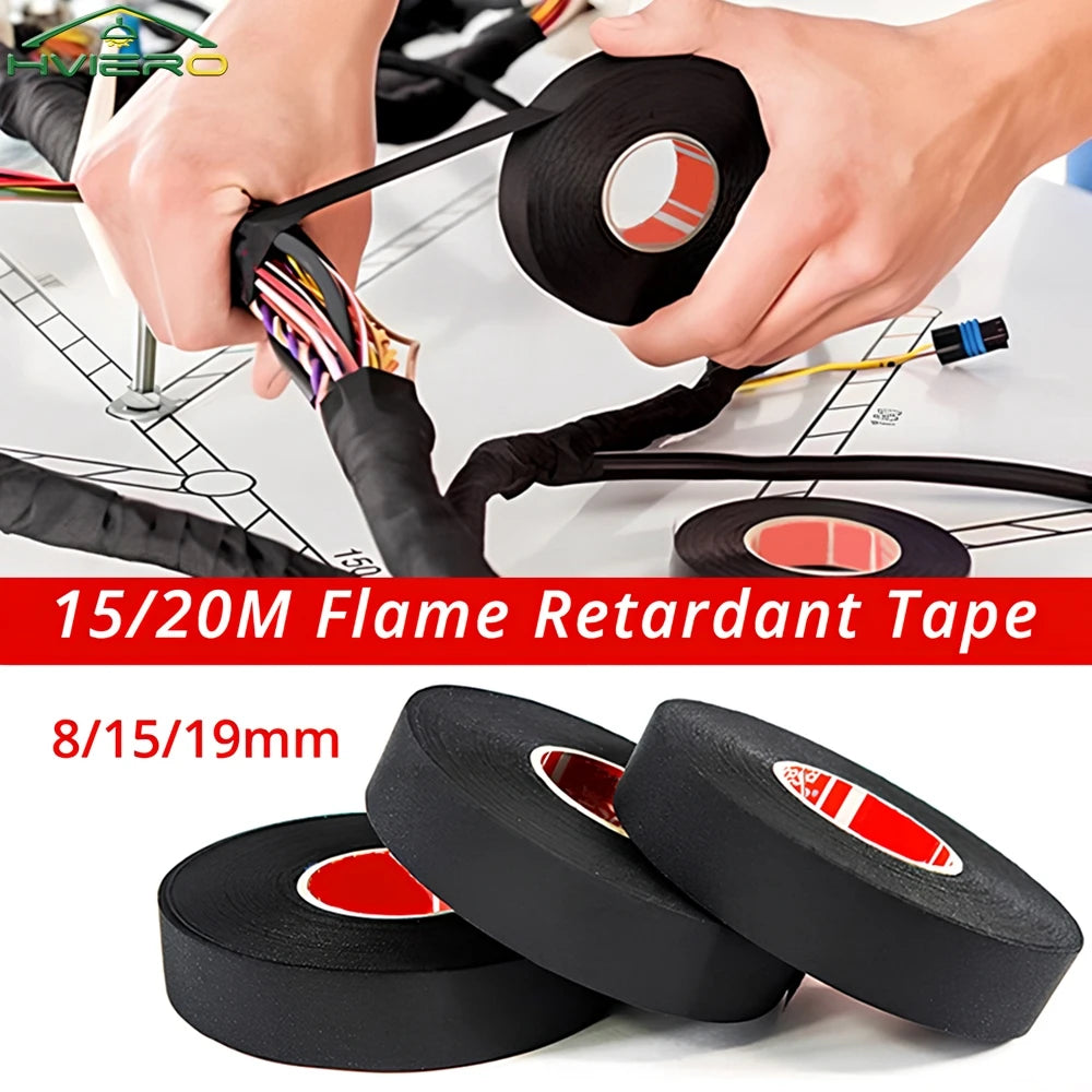 HVIERO Flame Retardant Harness Tape – 15M/20M Car Wiring Automotive Harness Tape SWANS