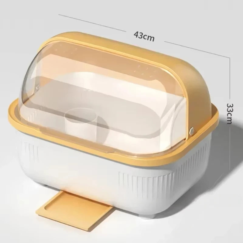 SWANS Dish Drying Rack with Lid Cover – Kitchen Organizer Dish Drying Rack SWANS