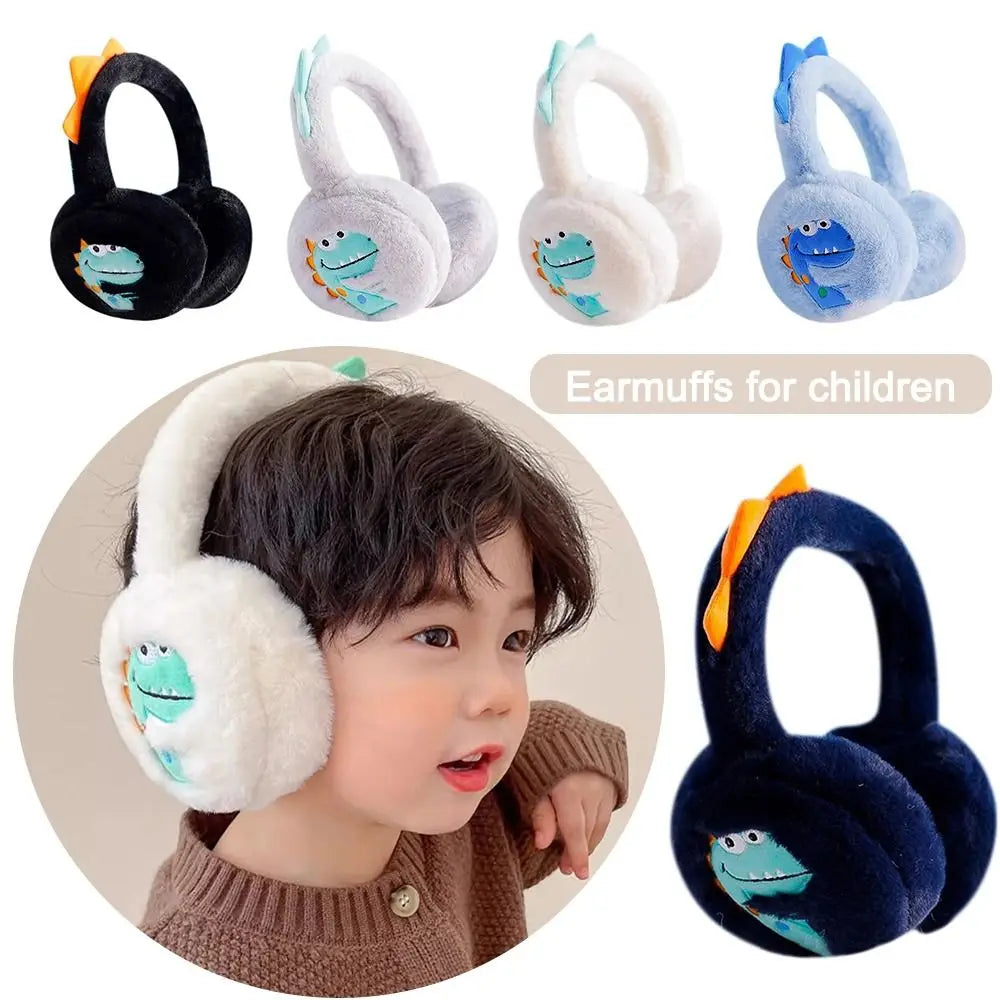 Kids Dinosaur Earmuffs – Soft Foldable Winter Ear Warmers Kids Earmuffs SWANS