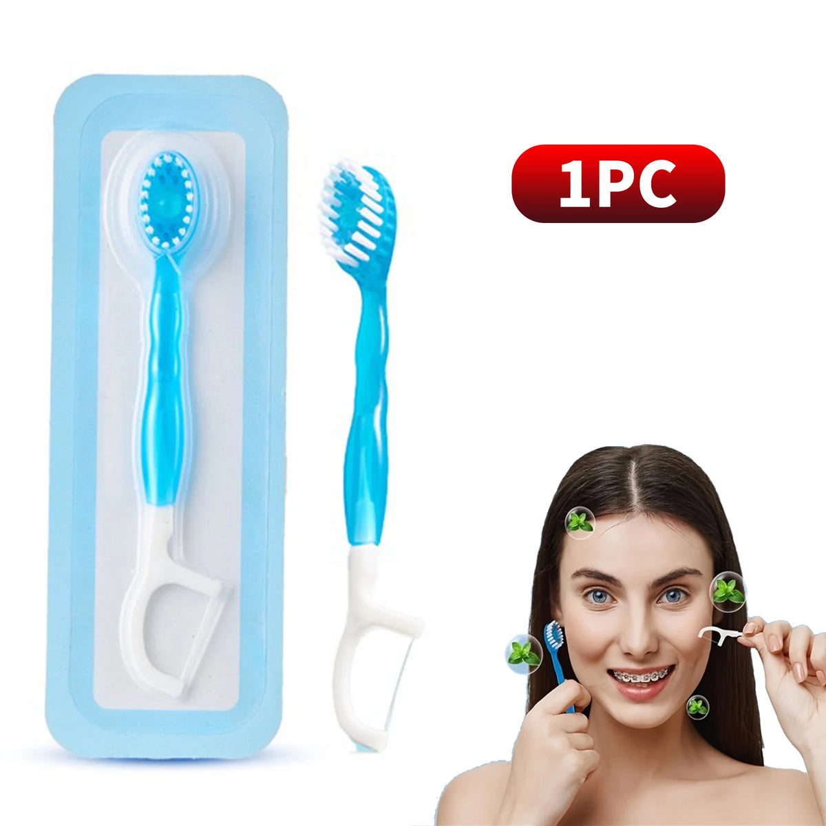 SWANS Mint Bead Travel Toothbrush – 5-in-1 Mini Brush Travel Toothbrush SWANS BZ 1 Mint Single