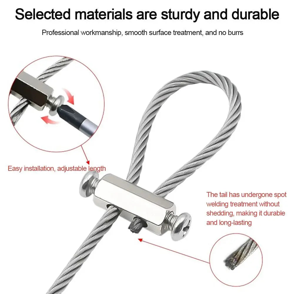 Adjustable Stainless Steel Wire Rope Locking Suspension Lanyard Wire Rope Lanyard SWANS