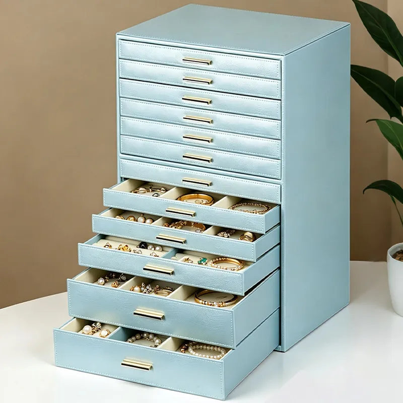 12-Layer European Jewelry Organizer Box – Rings, Necklaces & More Jewelry Organizer Box SWANS