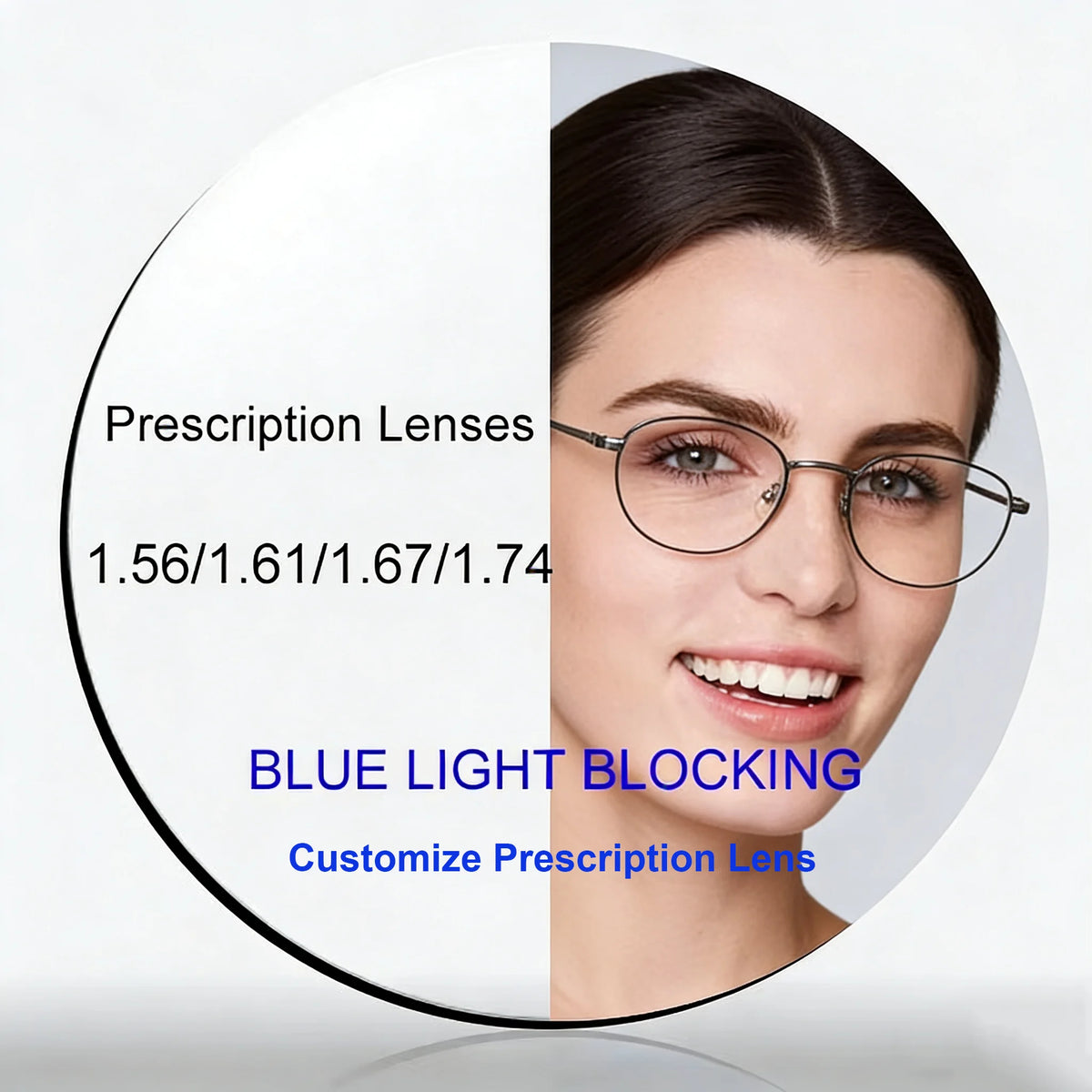 TOYEARN Blue Light Blocking Prescription Lenses 1.56–1.67 Prescription Eyeglass Lenses SWANS