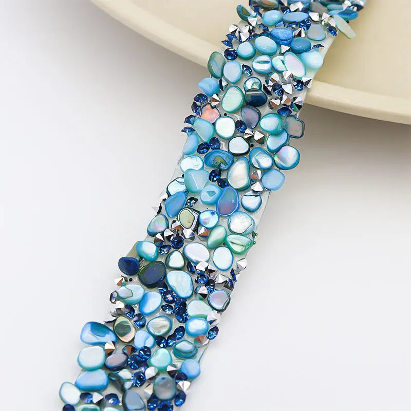 Self-Adhesive Rhinestone Ribbon Tape Glitter Trim Strip 1 Yard Rhinestone Trim Tape SWANS Lake Blue 2cm