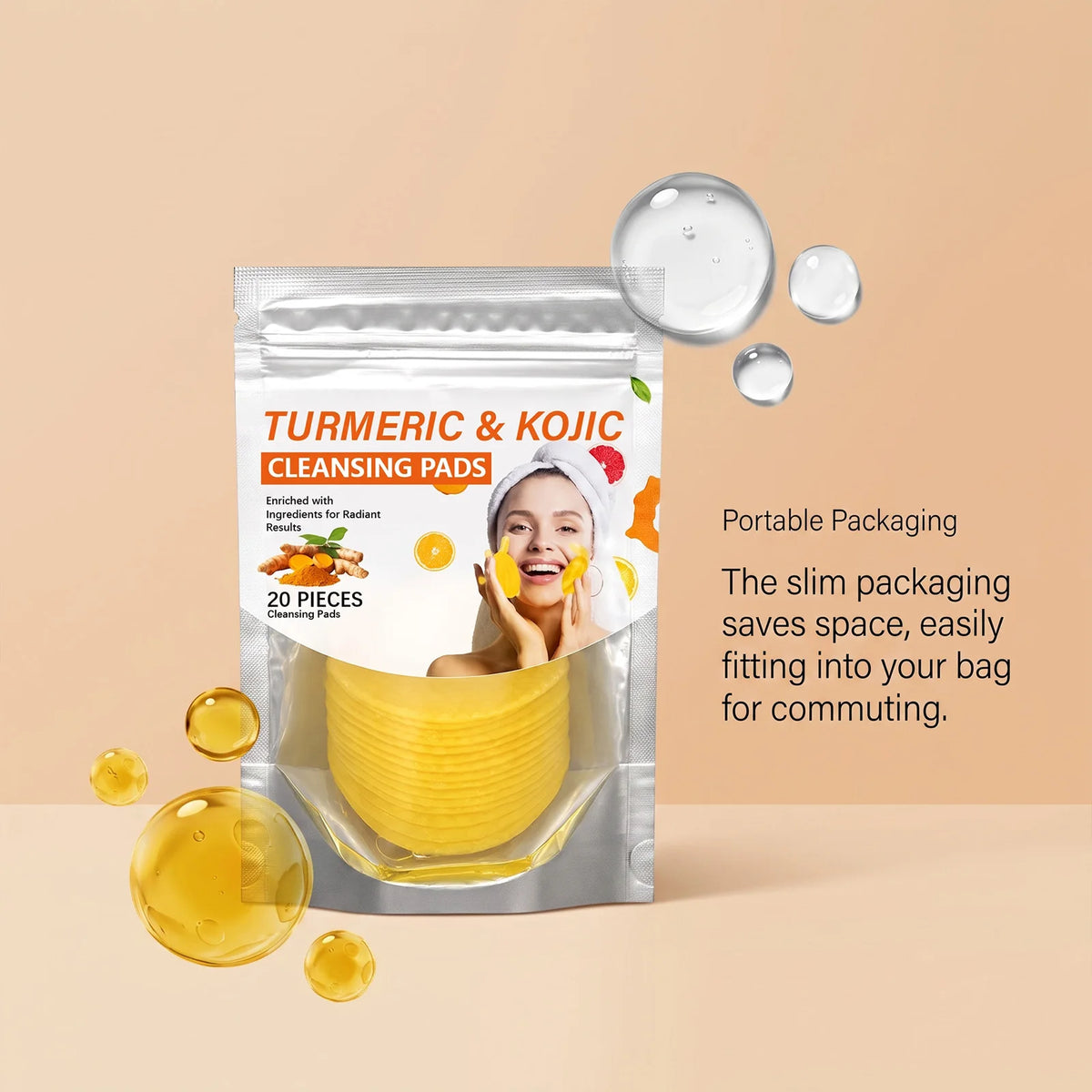 Turmeric Kojic Acid Cleansing Pads – Brightening Face Wipes Facial Cleansing Pads SWANS