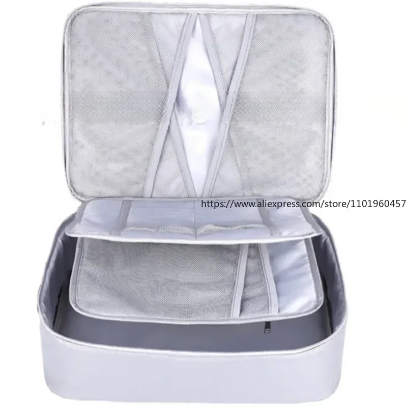 Fireproof Waterproof Document Bag – Multi-Layer File Organizer Document Storage Bag SWANS NO Lock