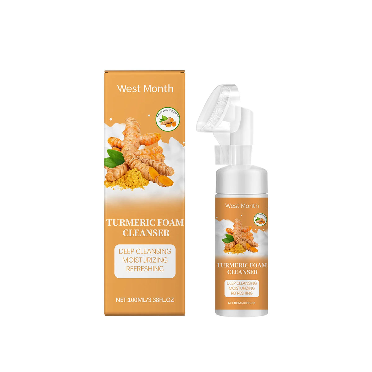 West&Month Brightening Foam Facial Cleanser 100ml Foam Facial Cleanser SWANS Turmeric
