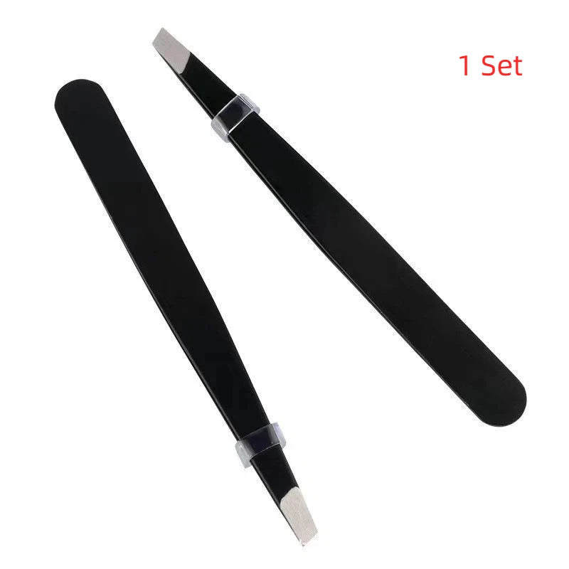 Stainless Steel Eyebrow Tweezers Set | Precision Hair Removal Eyebrow Tweezers Set SWANS Set