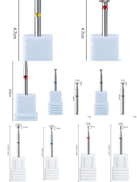 SWANS Tungsten Carbide Nail Drill Bit – Cuticle & Edge Tool Nail Drill Bit SWANS 11pcs mix