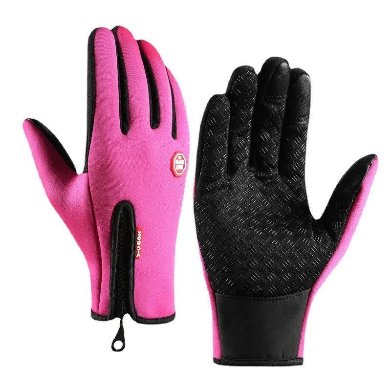 SWANS Winter Cycling Gloves – Windproof Touchscreen Full Finger Cycling Gloves SWANS Long Pink XL