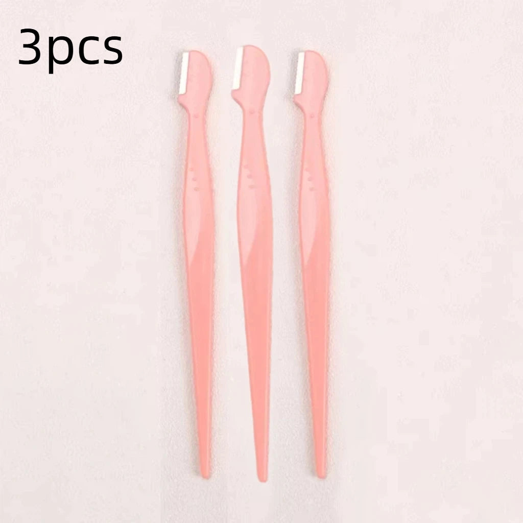 Stainless Steel Eyebrow Trimmer Set – Round Head 2/3/5 Pcs Eyebrow Trimmer Set SWANS 3pcs Orange