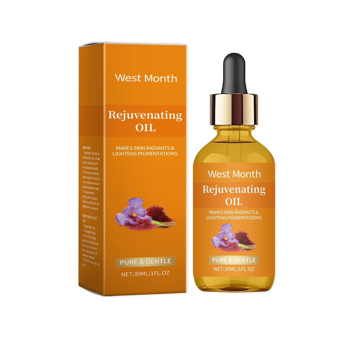 West Month Saffron Face Serum – Firming & Moisturizing Oil Face Serum Oil SWANS 30ml Boxed