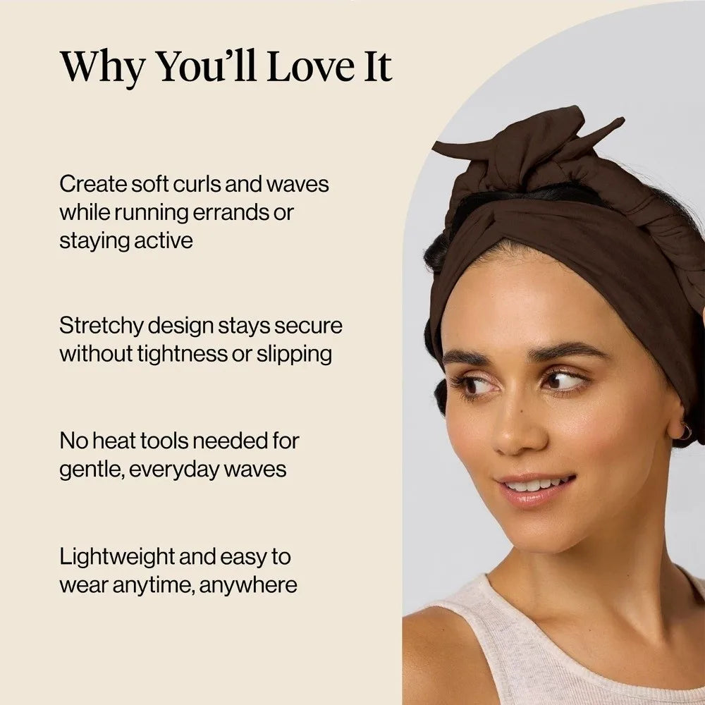 SWANS 2-in-1 Heatless Curls Headband | No-Heat Styling Tool Heatless Hair Curler SWANS