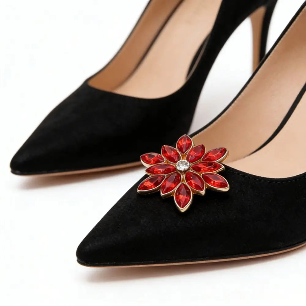 Rhinestone Snowflake Shoe Clips – Removable Charm Buckle Pair Shoe Clip Charm SWANS