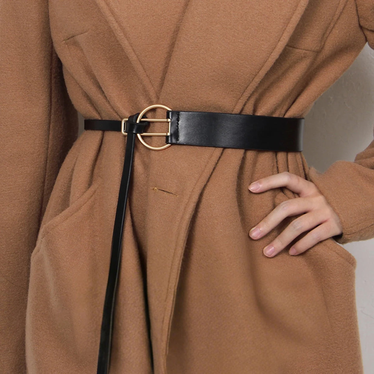 Women's PU Leather Knotted Waist Belt – Decorative Corset Strap Women's Waist Belt SWANS