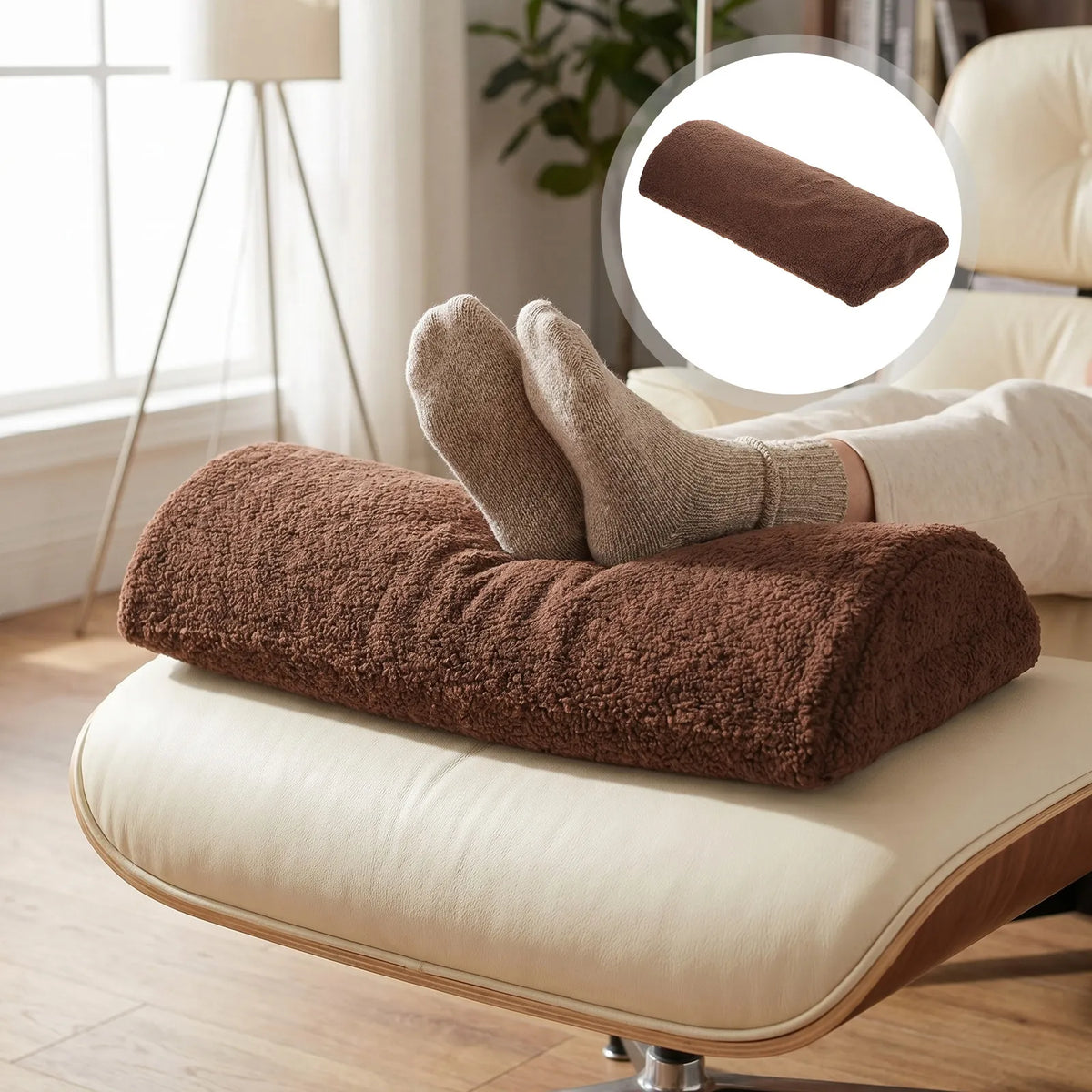 Semi-Circular Memory Foam Recliner Footrest Cushion | Leg Support Recliner Footrest Cushion SWANS Default Title